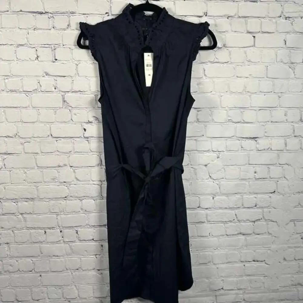Ann Taylor NWT Navy Blue Lapel Sheath Dress - Picture 1 of 8